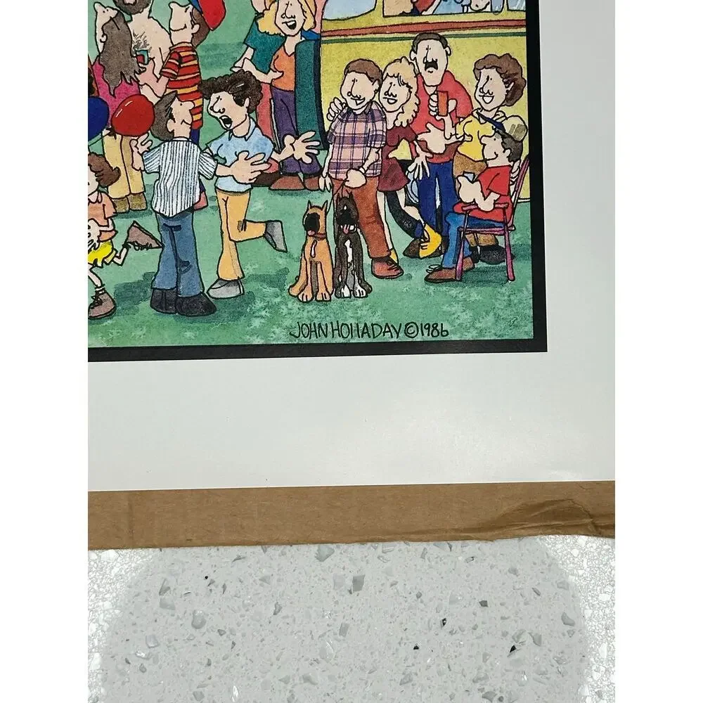 John Holladay Art - Hot Air Ballooning ... Vintage 1986 Print Art 18”in X 24”in - Picture 4 of 4